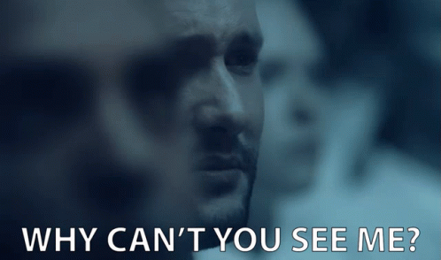 A Blurred Image Of A Man With The Words Why Can T You See Me GIF