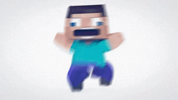 A Blurred Image Of A Minecraft Character Jumping In The Air GIF