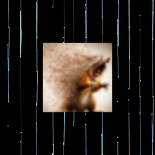 A Blurred Image Of A Person With A Hat On A Black Background GIF