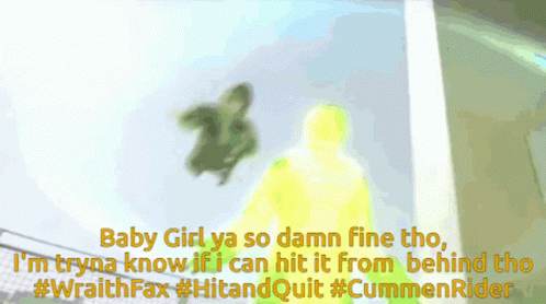 A Blurred Image Of A Person With The Words " Baby Girl Ya So Damn Fine Tho " GIF