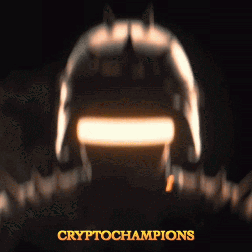 A Blurred Image Of A Person With The Words Cryptochampions On The Bottom GIF