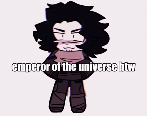 A Blurred Image Of A Person With The Words Emperor Of The Universe Btw GIF