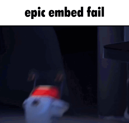 A Blurred Image Of A Person With The Words Epic Embed Fail Written On It . GIF