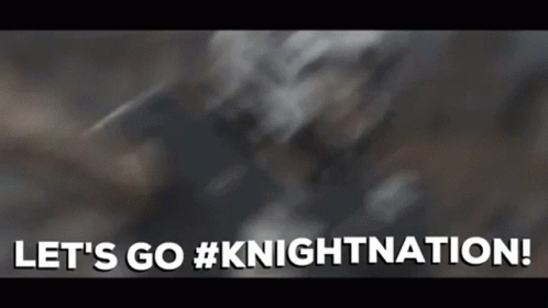 A Blurred Image Of A Person With The Words `` Let 'S Go #Knightnation ! '' GIF