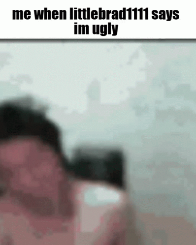 A Blurred Image Of A Person With The Words Me When Littlebrad111 Says Im Ugly GIF