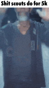 a blurred image of a person with the words " shit scouts do for 5k " above them