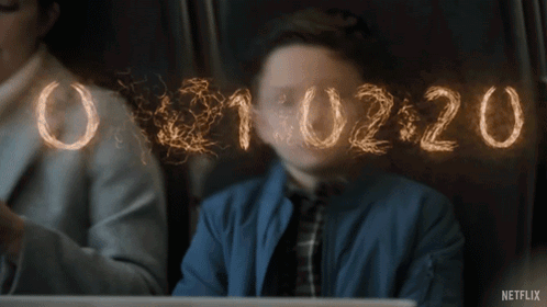 A Blurred Image Of A Person With The Year 2018 Written On Their Face GIF