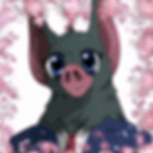 A Blurred Image Of A Pig With A Pink Nose GIF