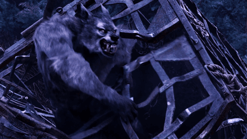 A Blurred Image Of A Werewolf Holding A Sword GIF