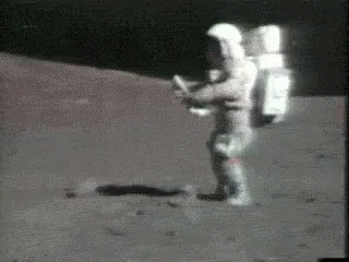 A Blurred Image Of An Astronaut On The Moon GIF