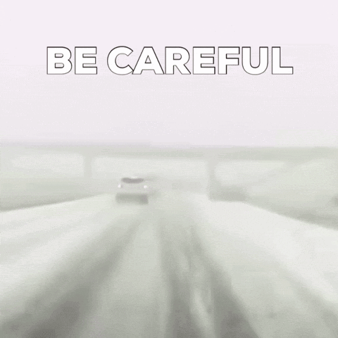 A Blurred Image Of Cars Driving On A Highway With The Words Be Careful On The Bottom GIF