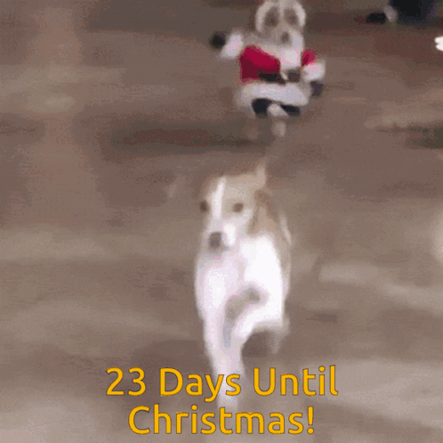 A Blurred Image Of Santa Claus With The Words 23 Days Until Christmas GIF
