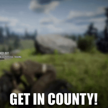 A Blurred Image With The Words Get In County In White Letters GIF