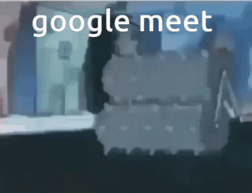 A Blurred Image With The Words Google Meet Written In White GIF