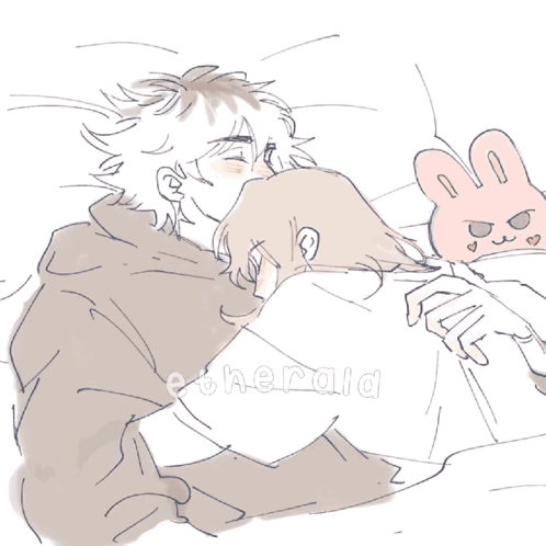 A Blurry Drawing Of A Girl And A Boy With The Word Etherala Written Below Them GIF