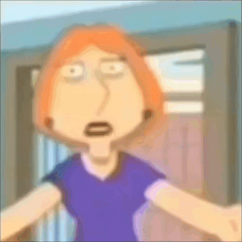 A Blurry Image Of A Cartoon Character With Orange Hair GIF