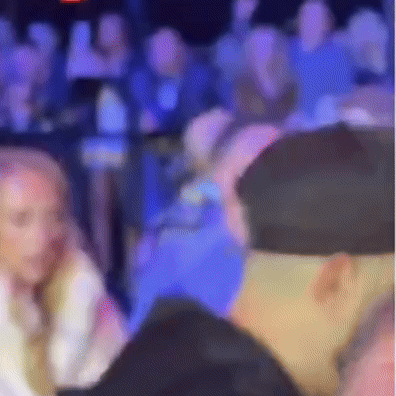 A Blurry Picture Of A Crowd Of People Sitting At A Concert . GIF