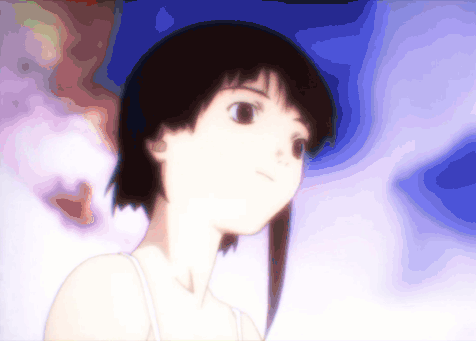 A Blurry Picture Of A Girl With Short Hair GIF