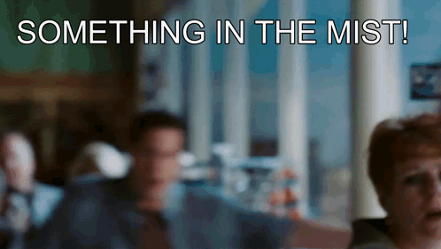 A Blurry Picture Of A Group Of People With The Words Something In The Mist GIF
