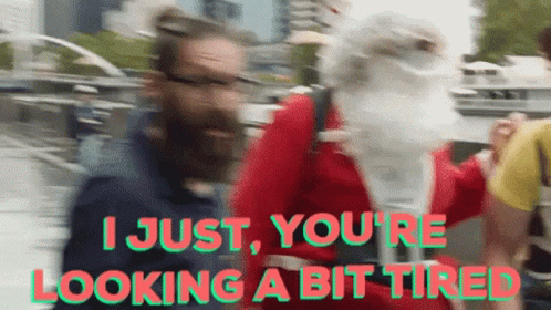 Blurry Santa Claus Tired Looking GIF