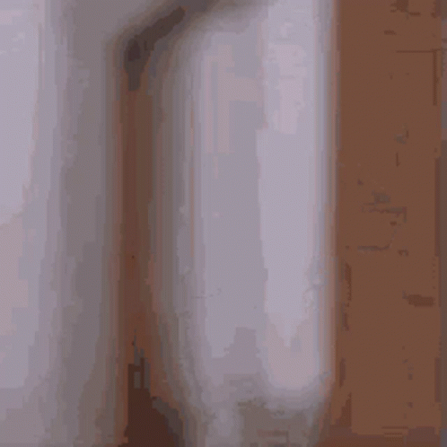 A Blurry Picture Of A Man In A Bathrobe Standing In A Room . GIF