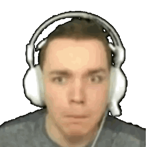 a blurry picture of a man wearing headphones with a microphone