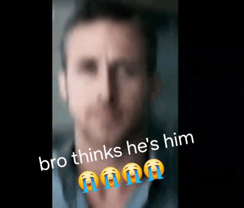 Blurry Man With Bro Thinks He's Him Caption GIF