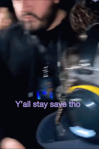 A Blurry Picture Of A Man With The Words " Y 'All Stay Save Tho " GIF