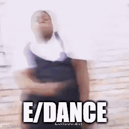 A Blurry Picture Of A Person Dancing With The Words E / Dance Written On It . GIF