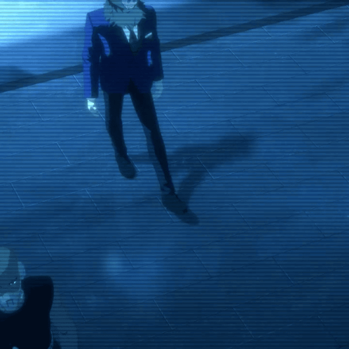 A Blurry Picture Of A Person In The Water With A Blue Background GIF