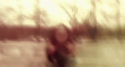 Blurry Person Walking In Park With Trees GIF