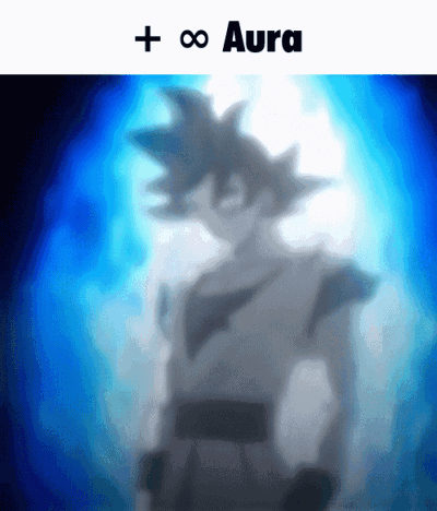 A Blurry Picture Of A Person With The Words " + Aura " Above Them GIF