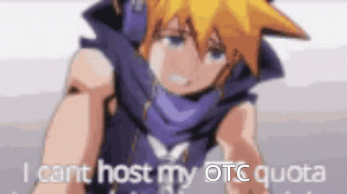 A Blurry Picture Of A Person With The Words `` I Cant Host My Otc Quota '' GIF
