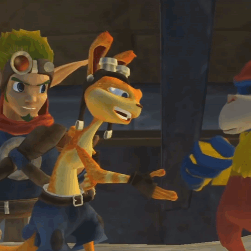 A Blurry Picture Of A Video Game Character Named Jak GIF