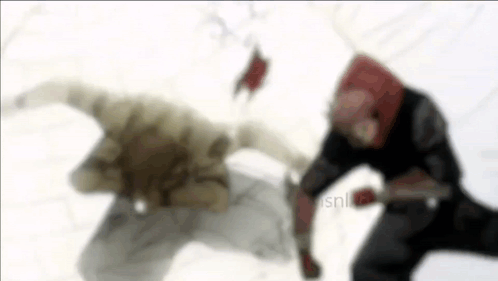 A Blurry Picture Of Two People Standing Next To Each Other . GIF