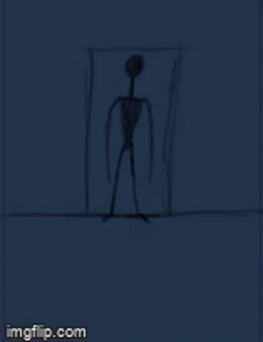 A Blurry Picture Of Two Yellow Eyes On A Blue Background With Imgflip.com At The Bottom GIF