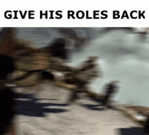A Blurry Picture With The Words Give His Roles Back On The Bottom GIF