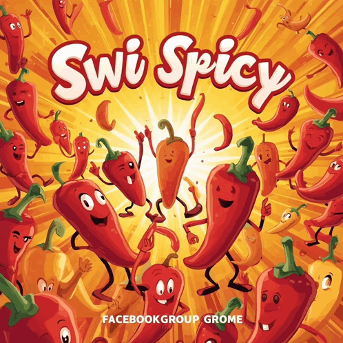 A Book Called Swi Spicy Shows A Bunch Of Red Peppers With Faces On Them GIF