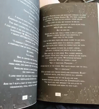 A Book Is Open To A Page Titled Help Us They Spill GIF