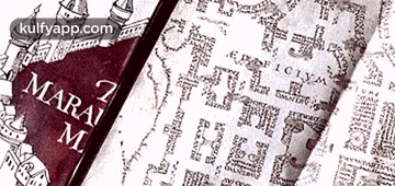 A Book Titled Marauders Map Is Open To A Page GIF