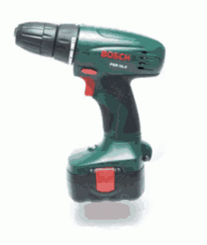 A Bosch Cordless Drill With A Red Button On The Handle GIF