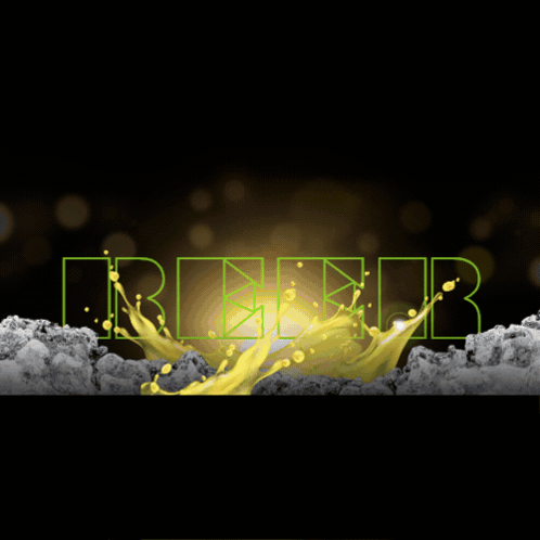 A Bottle Of Beer Is On A Black Background With The Words Happy Hour GIF