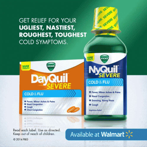 A Bottle Of Dayquil Severe Cold And Flu Medication GIF