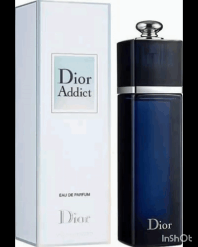 A Bottle Of Dior Addict Eau De Parfum Is Next To Its Box GIF