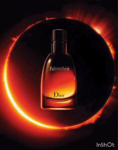 A Bottle Of Dior Fahrenheit Perfume Next To Its Box GIF