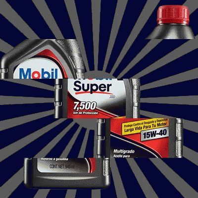 A Bottle Of Mobil Super 7,500 Km De Proteccion Motor Oil GIF