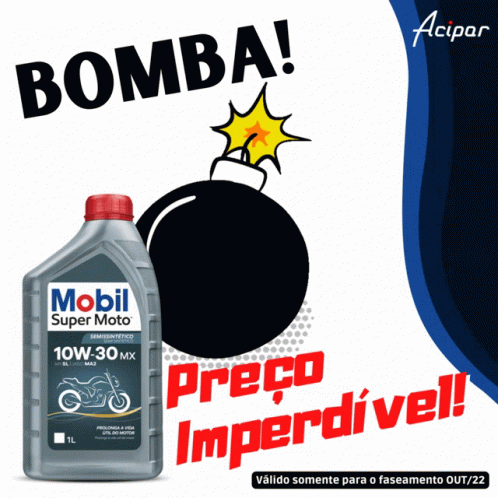 A Bottle Of Mobil Super Moto 10W 30 Mx Oil GIF