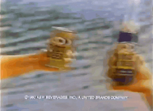 A Bottle Of Root Beer And A Can Of Root Beer GIF