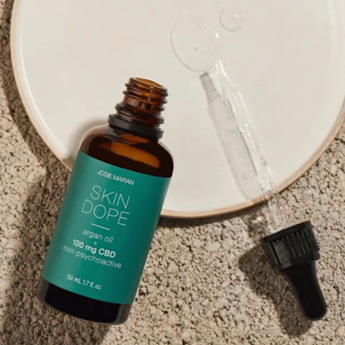 A Bottle Of Skin Dope Argan Oil With A Dropper GIF