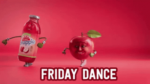 A Bottle Of Snapple Juice And An Apple With Arms And Legs GIF